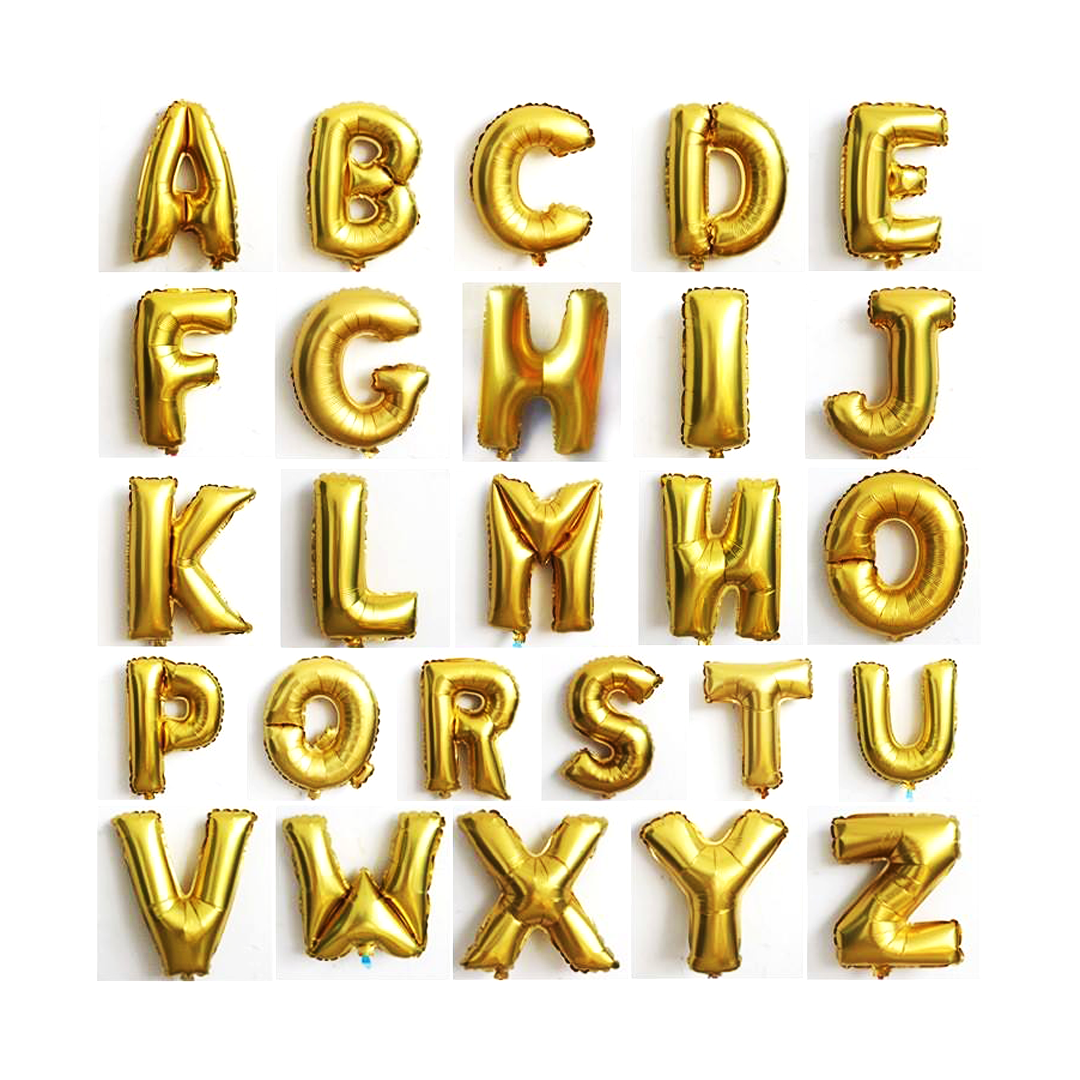 Golden Foil Alphabet A-Z Balloons