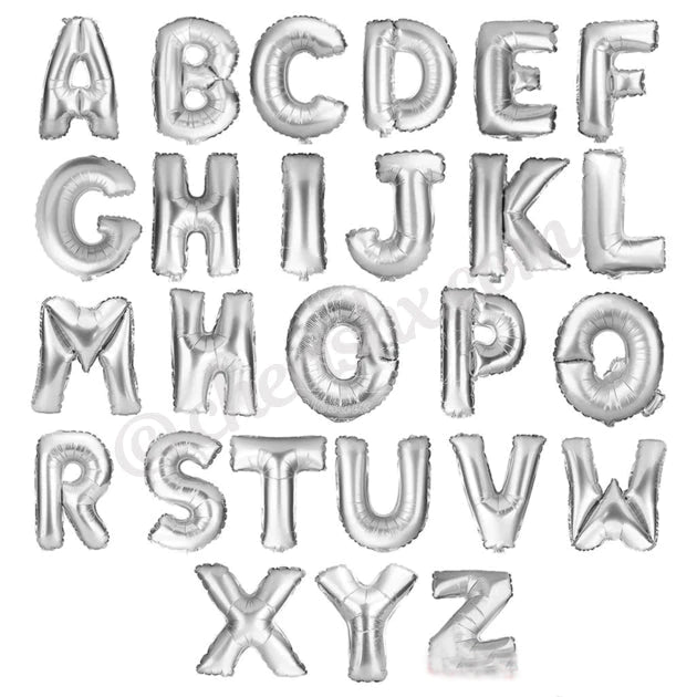 Silver Foil Alphabet A-Z Balloons