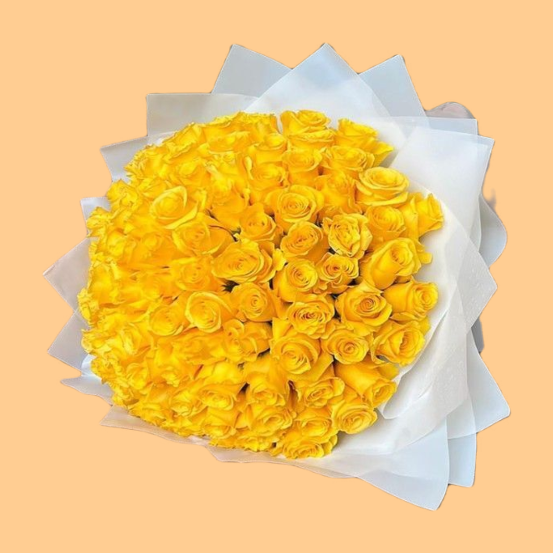 Radiance in Bloom: 100 Yellow Roses