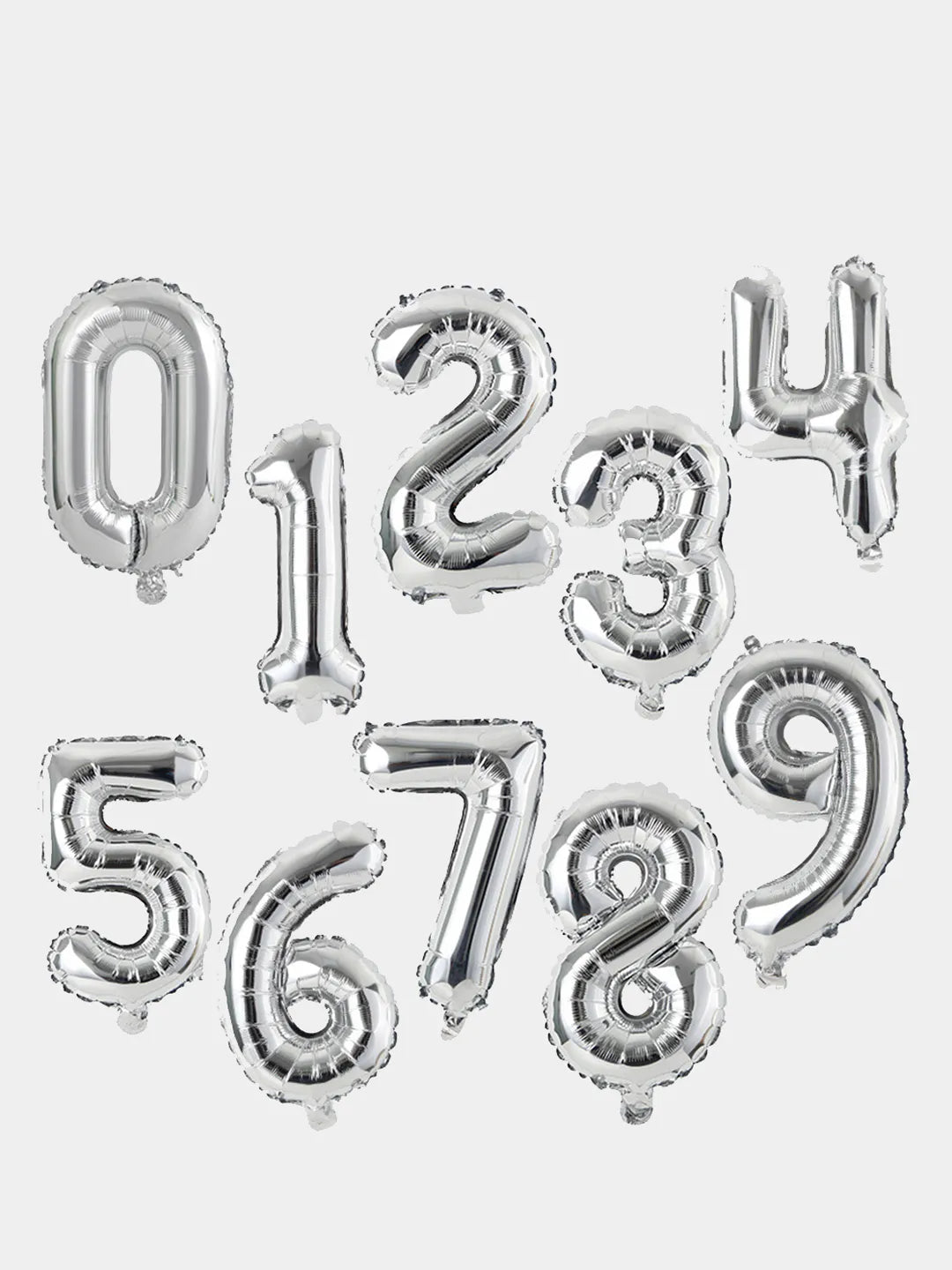 Silver Letters Numerical Foil Balloon