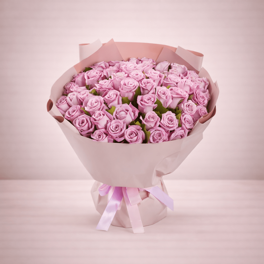 Aura: Elegant Purplish-pink Roses Bouquet