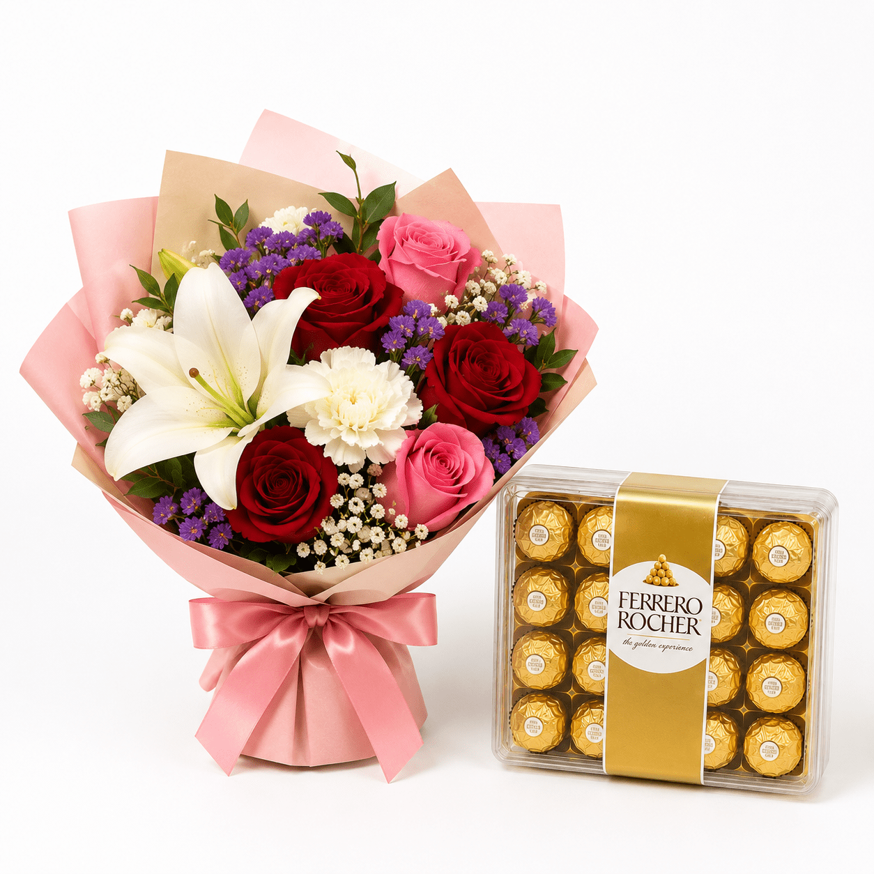 Delight Mix Bouquet & Chocolates Set-italianflowerkw