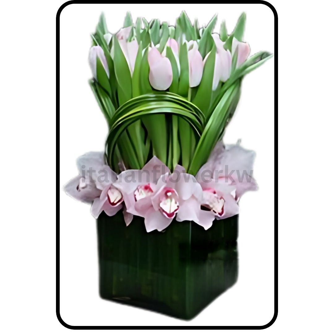 elegant gift pink tulips