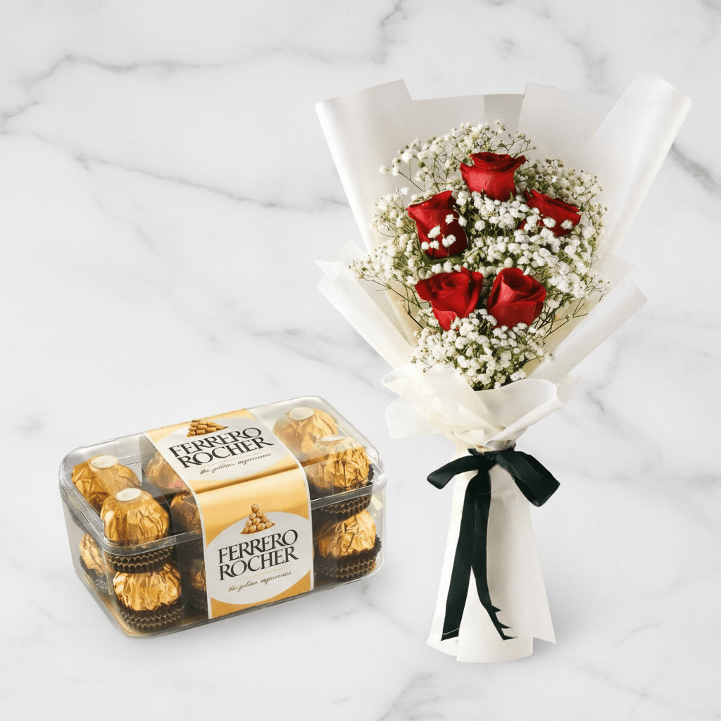 Roses & Ferrero Gift Set - italianflowerkw