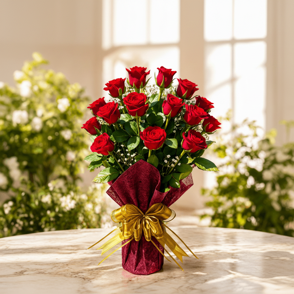 Luxurious Red Roses: Premium Rose Bouquet Gift-italianflowerkw