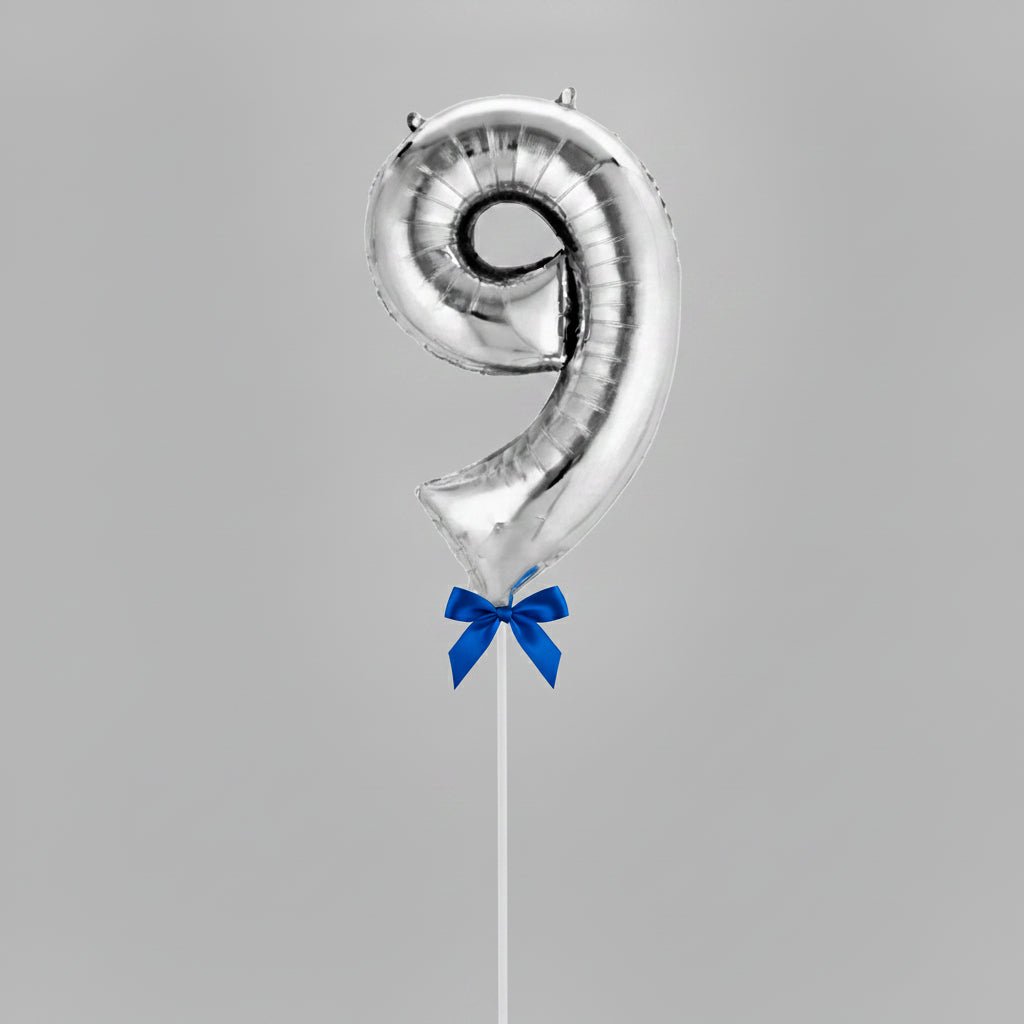 Silver Letters Numerical Foil Balloon - italianflowerkw
