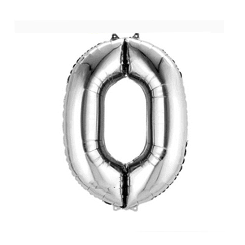 Silver Letters Numerical Foil Balloon