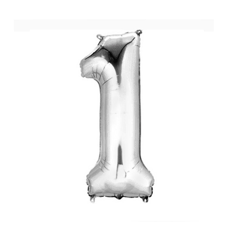 Silver Letters Numerical Foil Balloon
