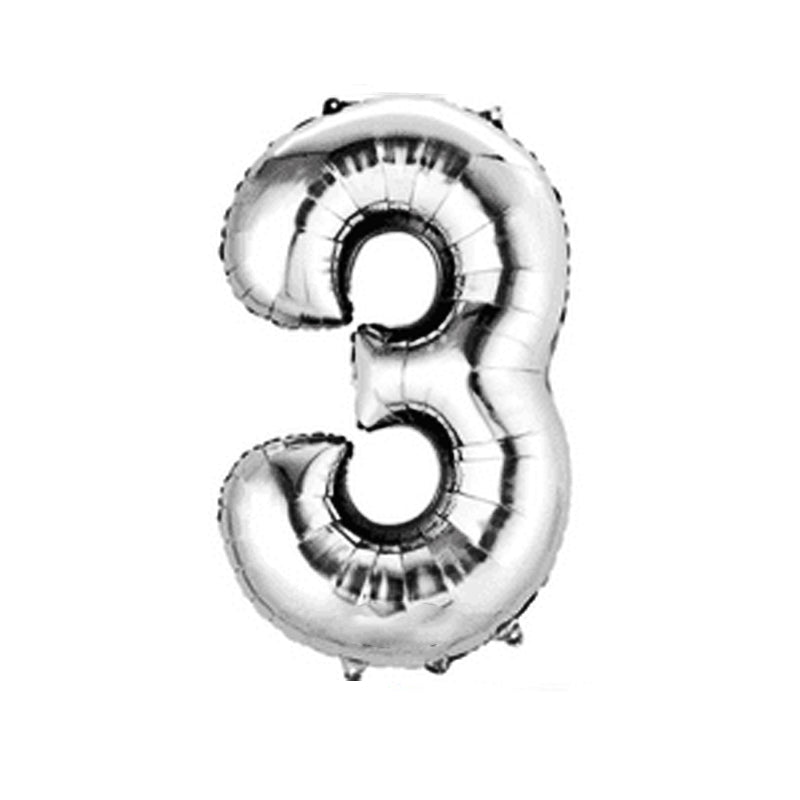 Silver Letters Numerical Foil Balloon