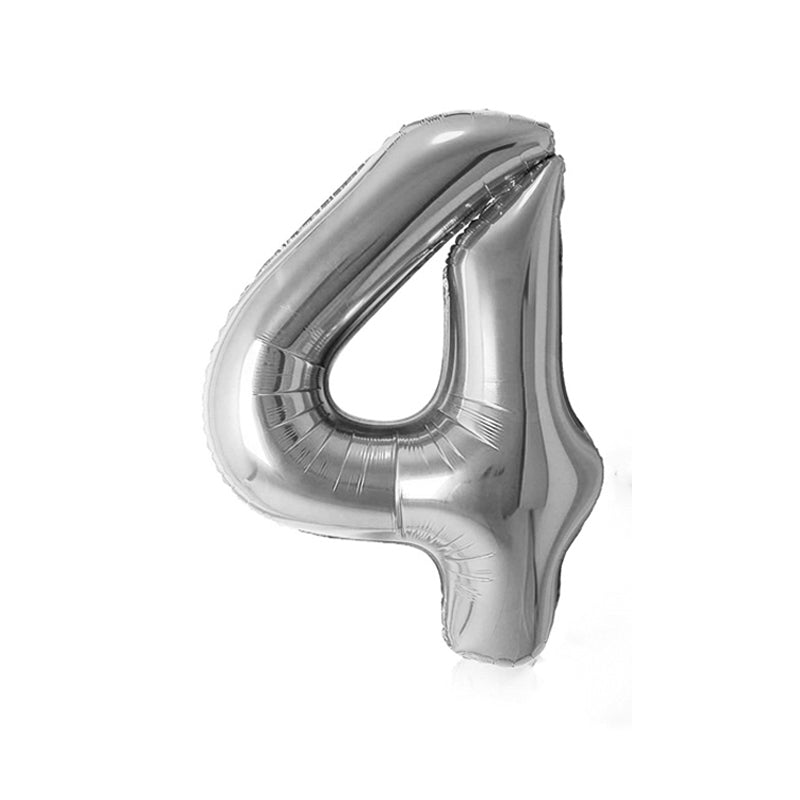 Silver Letters Numerical Foil Balloon