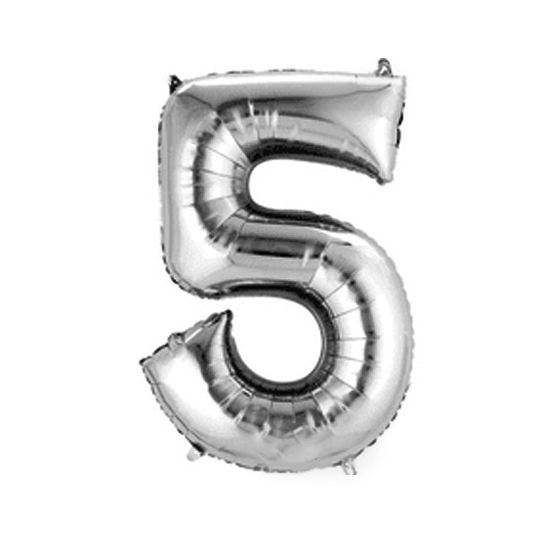 Silver Letters Numerical Foil Balloon