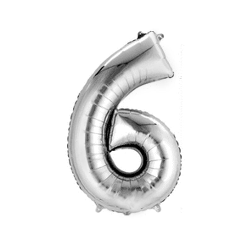 Silver Letters Numerical Foil Balloon