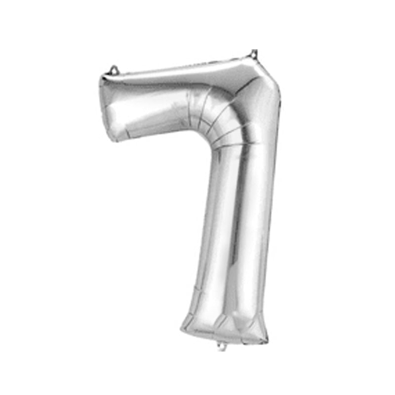 Silver Letters Numerical Foil Balloon