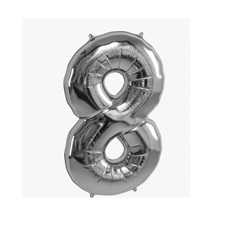 Silver Letters Numerical Foil Balloon