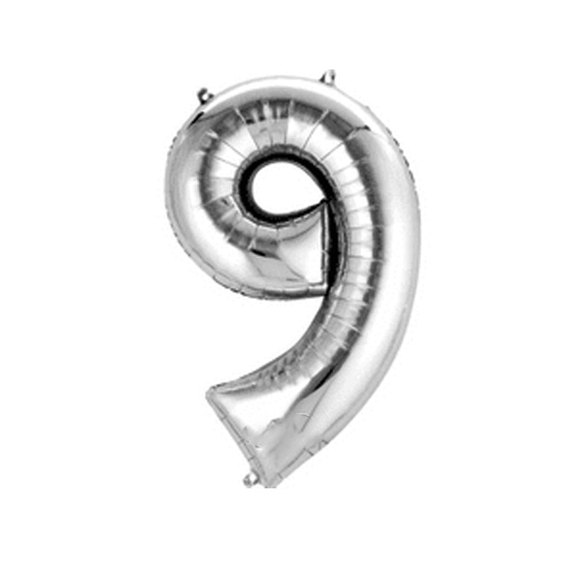 Silver Letters Numerical Foil Balloon