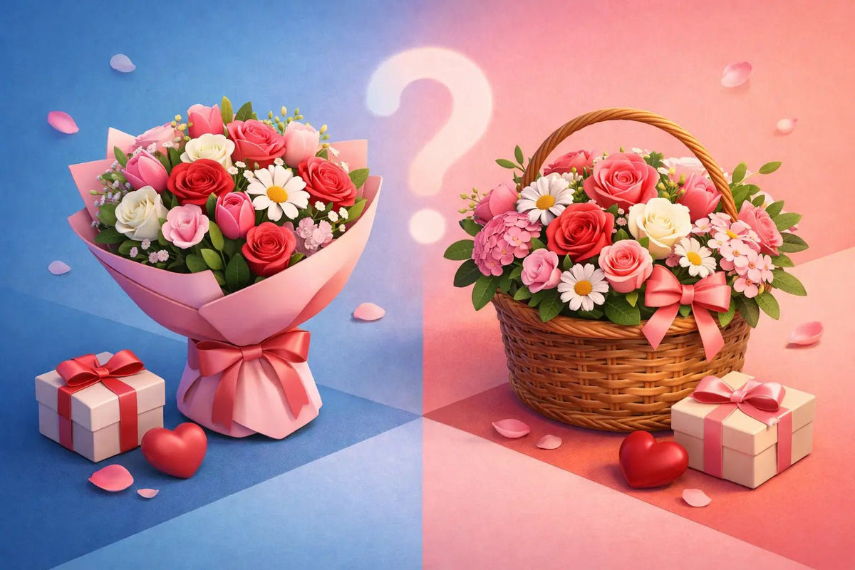 بوكيه ورد أم سلة ورد؟ كيف تختار الهدية المناسبة - italianflowerkw