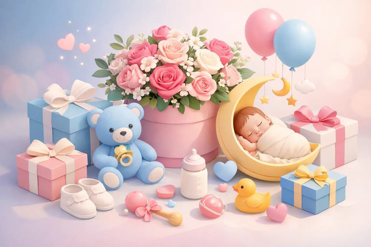 هدايا ورد للمواليد تجعل أول تهنئة أجمل وأكثر دفئاً - italianflowerkw
