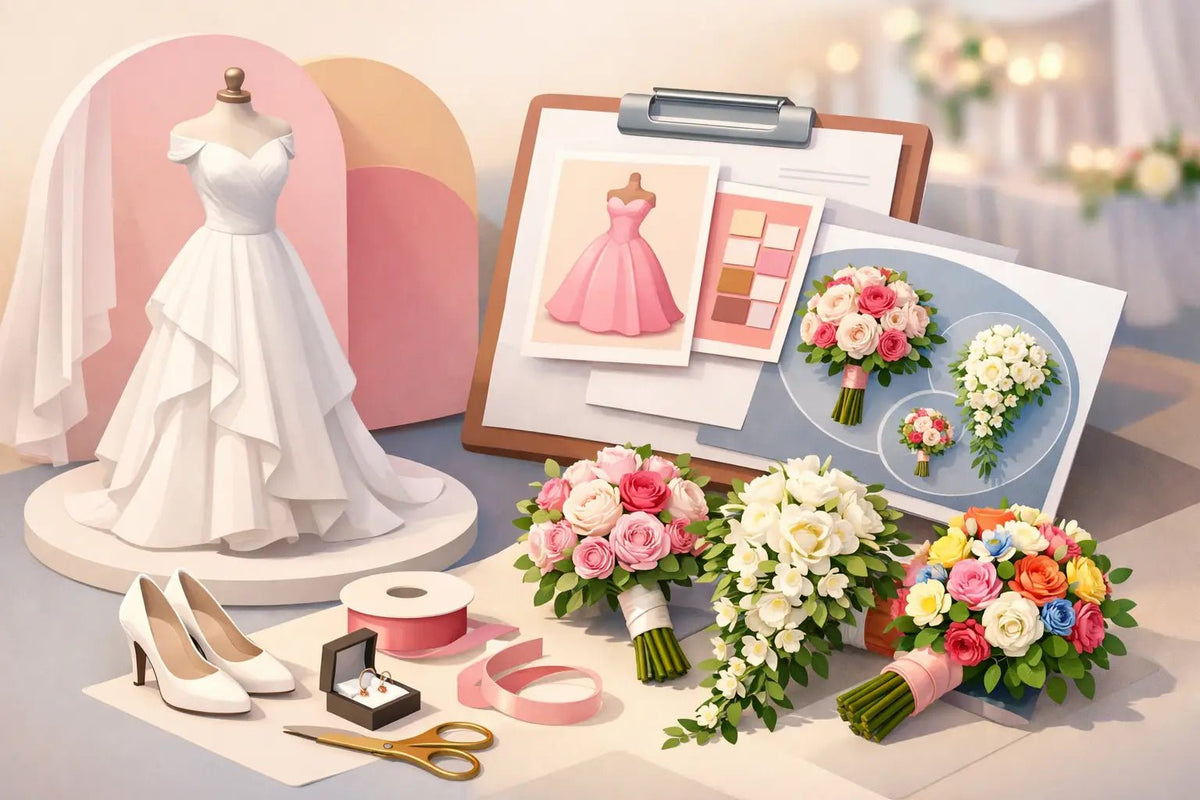 كيفية اختيار بوكيه عروس يليق بفستانك وحفل زفافك - italianflowerkw