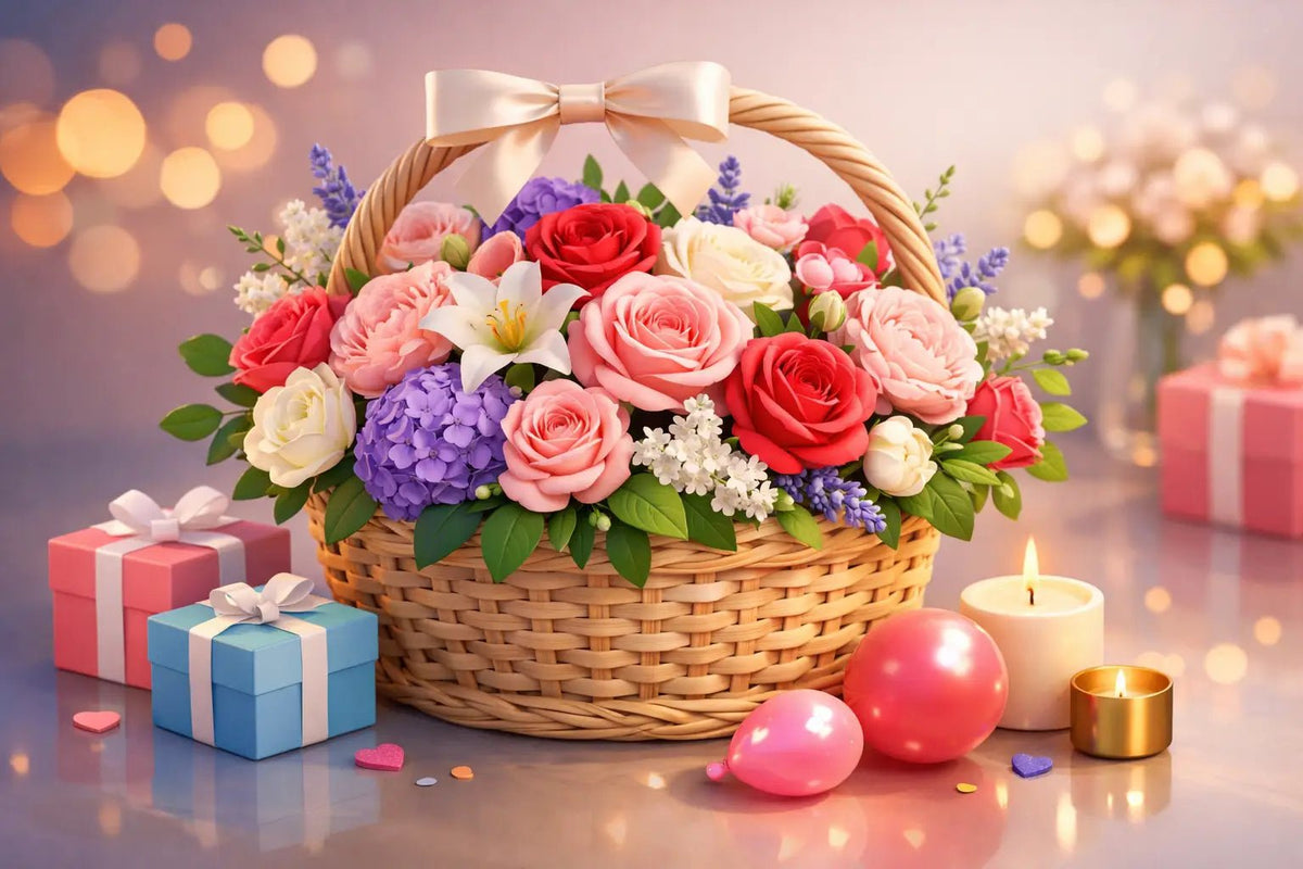 سلة ورد فاخرة تجعل كل مناسبة أكثر بهجة - italianflowerkw