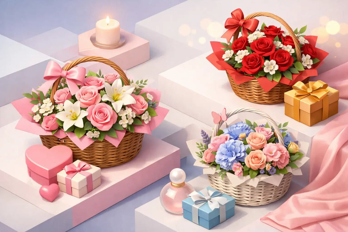 سلال ورد أنيقة لكل مناسبة وهديّة لا تُنسى - italianflowerkw