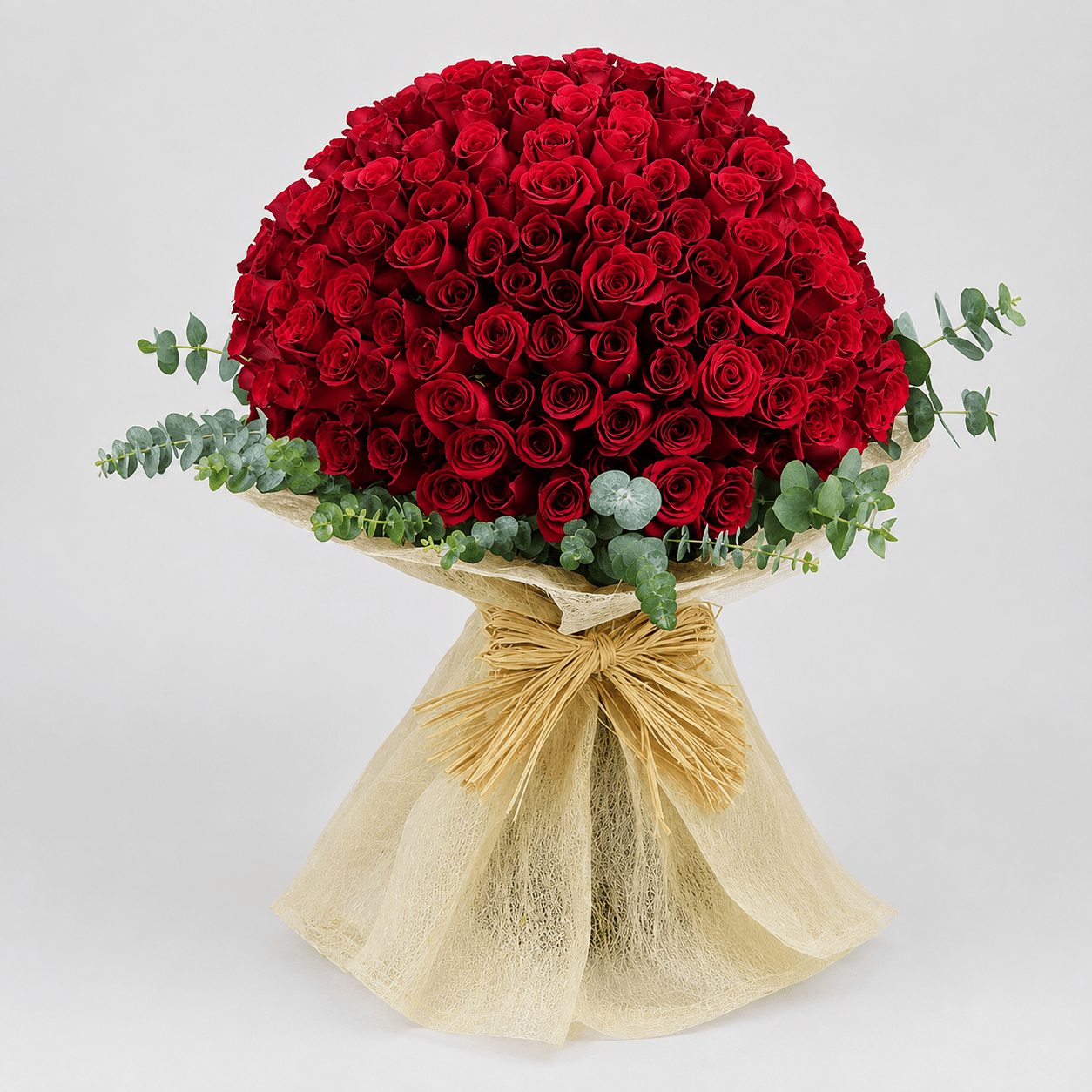100 Red Roses Bouquet-italianflowerkw