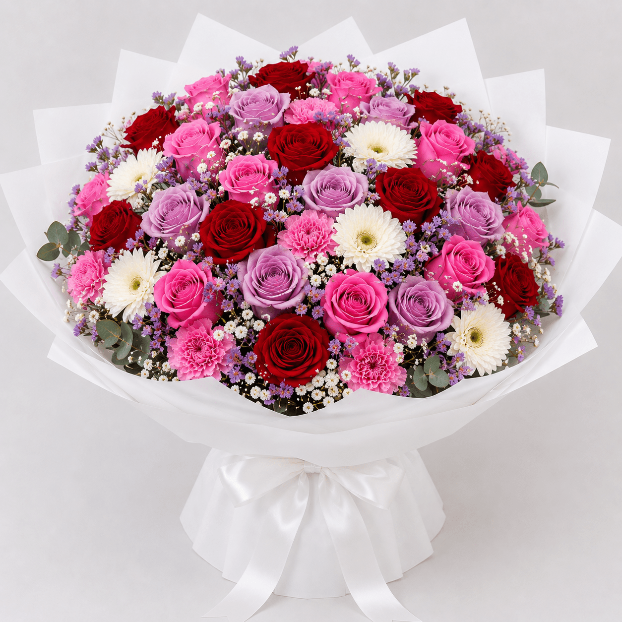 50 Mixed Roses Bouquet Birthday flowers kuwait-italianflowerkw