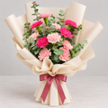 Pink Carnation Bouquet with Eucalyptus-italianflowerkw