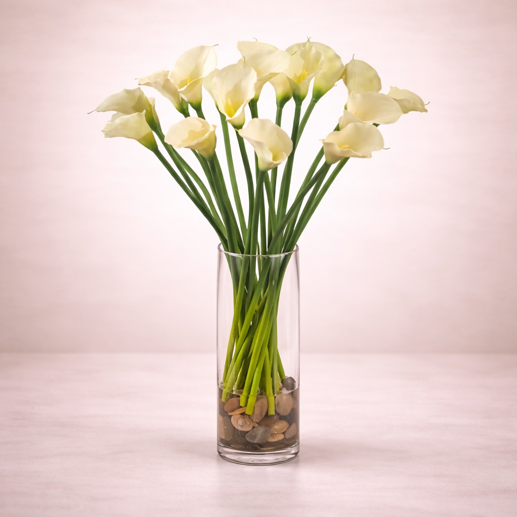 calla with vase
