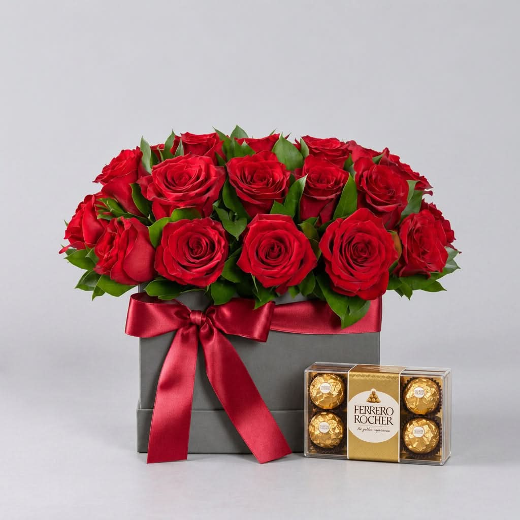 Red Rose and Chocolate Gift Kuwait-italianflowerkw