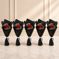 Single Red Rose Bouquet in Black Wrap-italianflowerkw