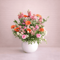 Colorful Mixed Flower Vase Arrangement-italianflowerkwPink and Orange