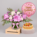 Birthday Blooms & Cake Gift Bundle-italianflowerkw