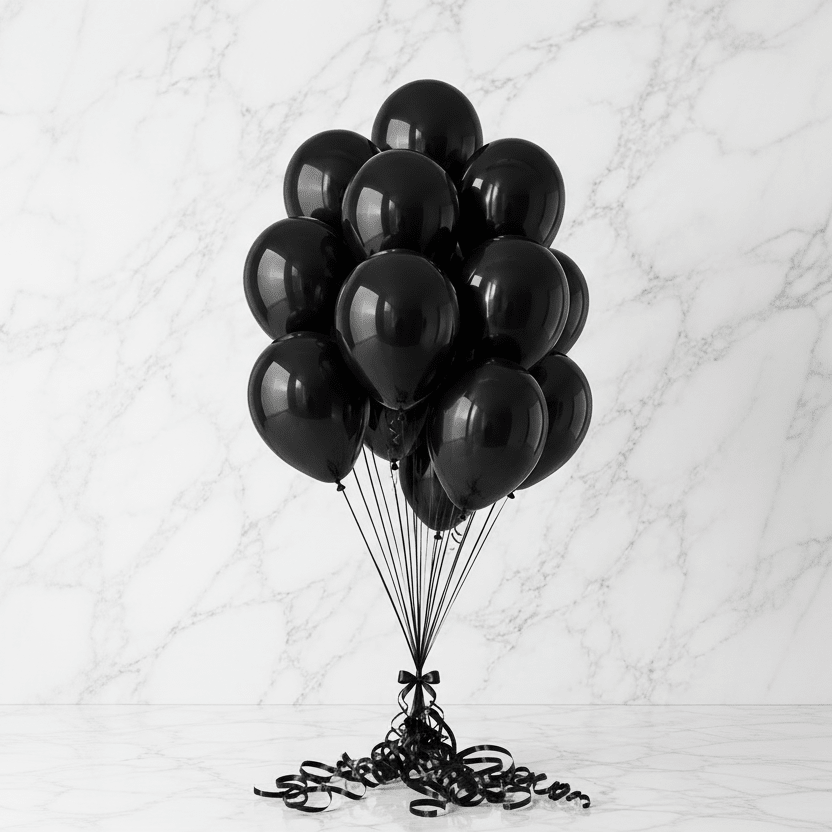 Black Helium Balloons Bouquet – 10 Pcs-italianflowerkwBlack Balloon Bouquet