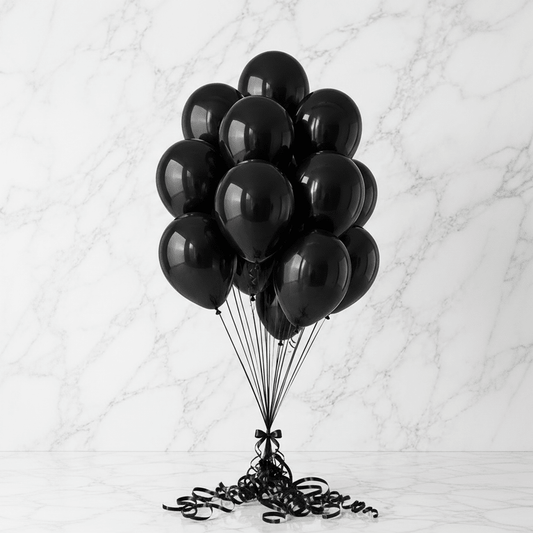 Black Helium Balloons Bouquet – 10 Pcs-italianflowerkwBlack Balloon Bouquet