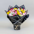 Blissful Baby Rose Bouquet in Black Wrap-italianflowerkw