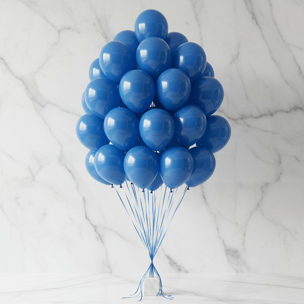 Shiny Blue Balloons Bunch Kuwait - italianflowerkw