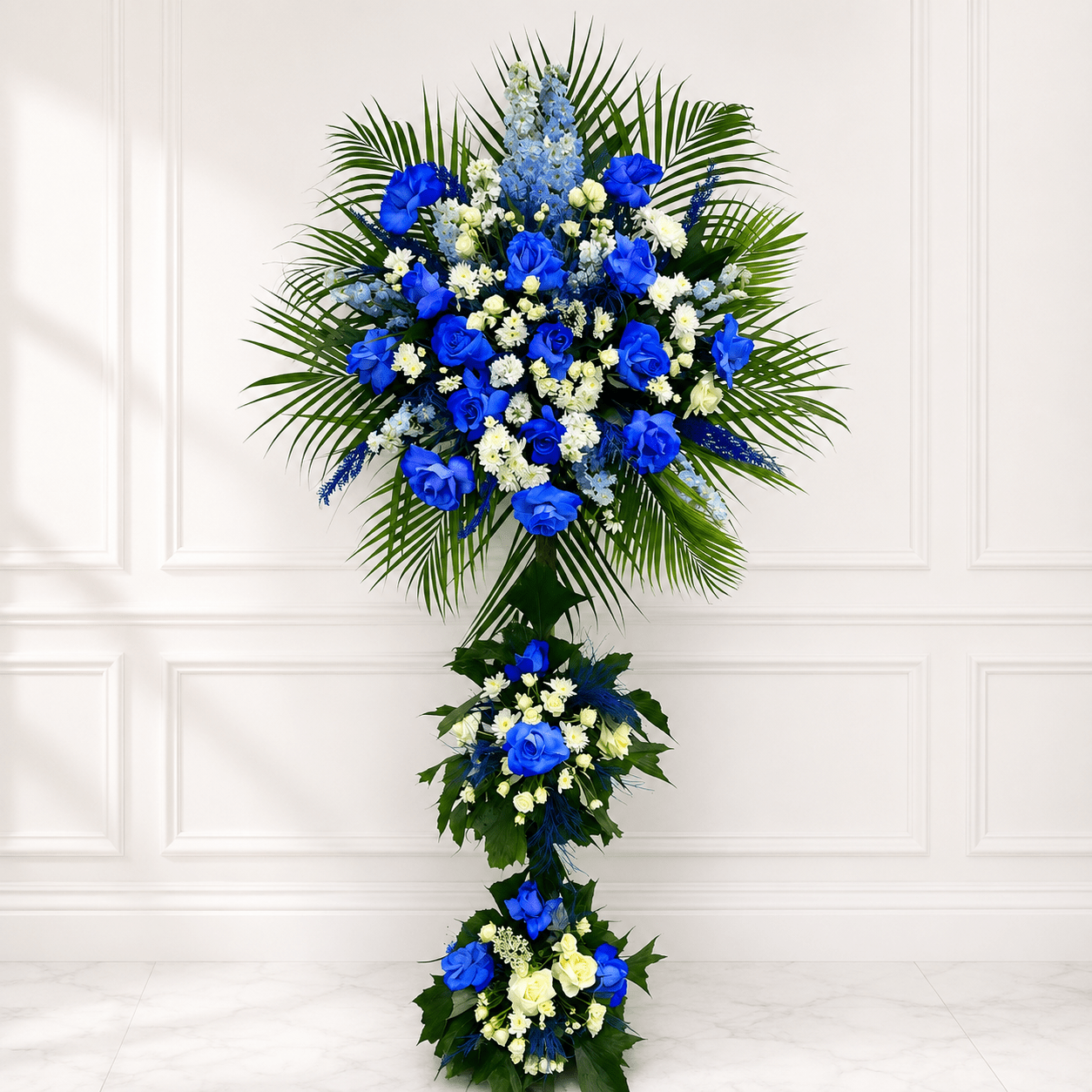 Blue Royal Standing Arrangement.-italianflowerkw