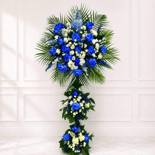 Blue Royal Standing Arrangement.-italianflowerkw