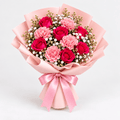 Blush & Crimson pink Carnation Bouquet-italianflowerkw
