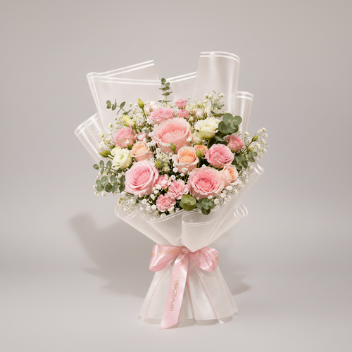 Blush Pink Rose Bouquet-italianflowerkw