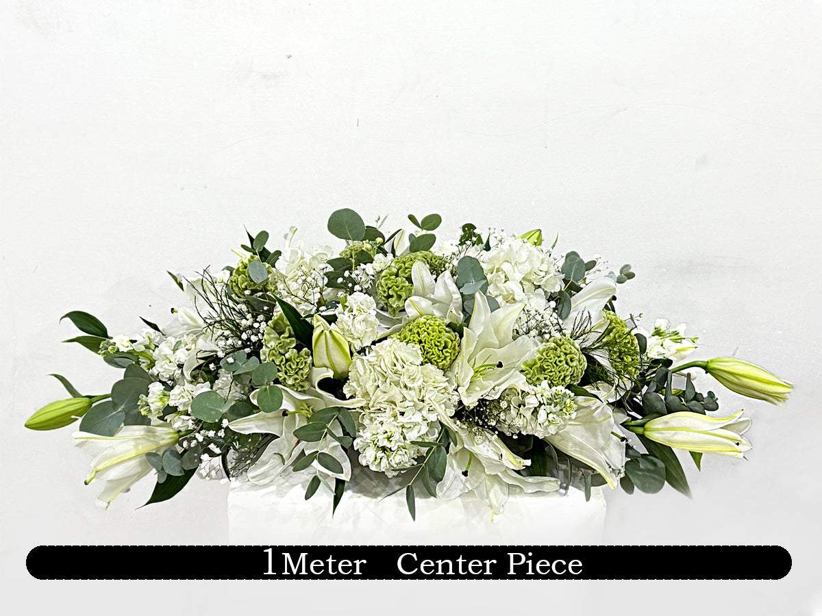 white floral centerpiece