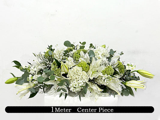 white floral centerpiece