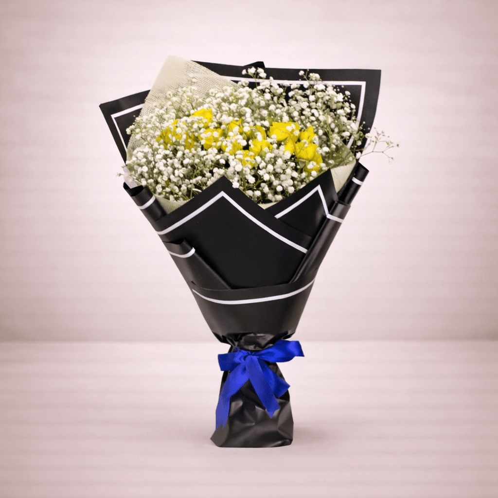 Delight Mix Bouquet & Chocolates Set-italianflowerkwYellow Baby Roses and Gypsophila