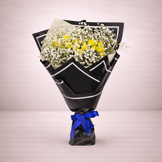 Delight Mix Bouquet & Chocolates Set-italianflowerkwYellow Baby Roses and Gypsophila