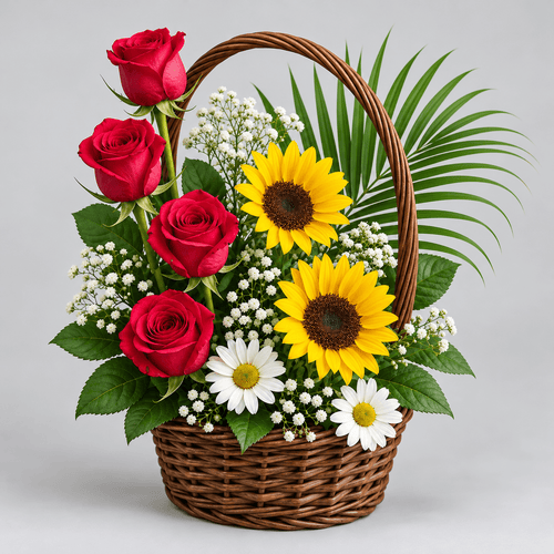 Classic mixed Flower Basket kuwait-italianflowerkw