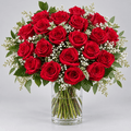 Classic Red Roses Delivery Kuwait in a Glass Vase-italianflowerkw