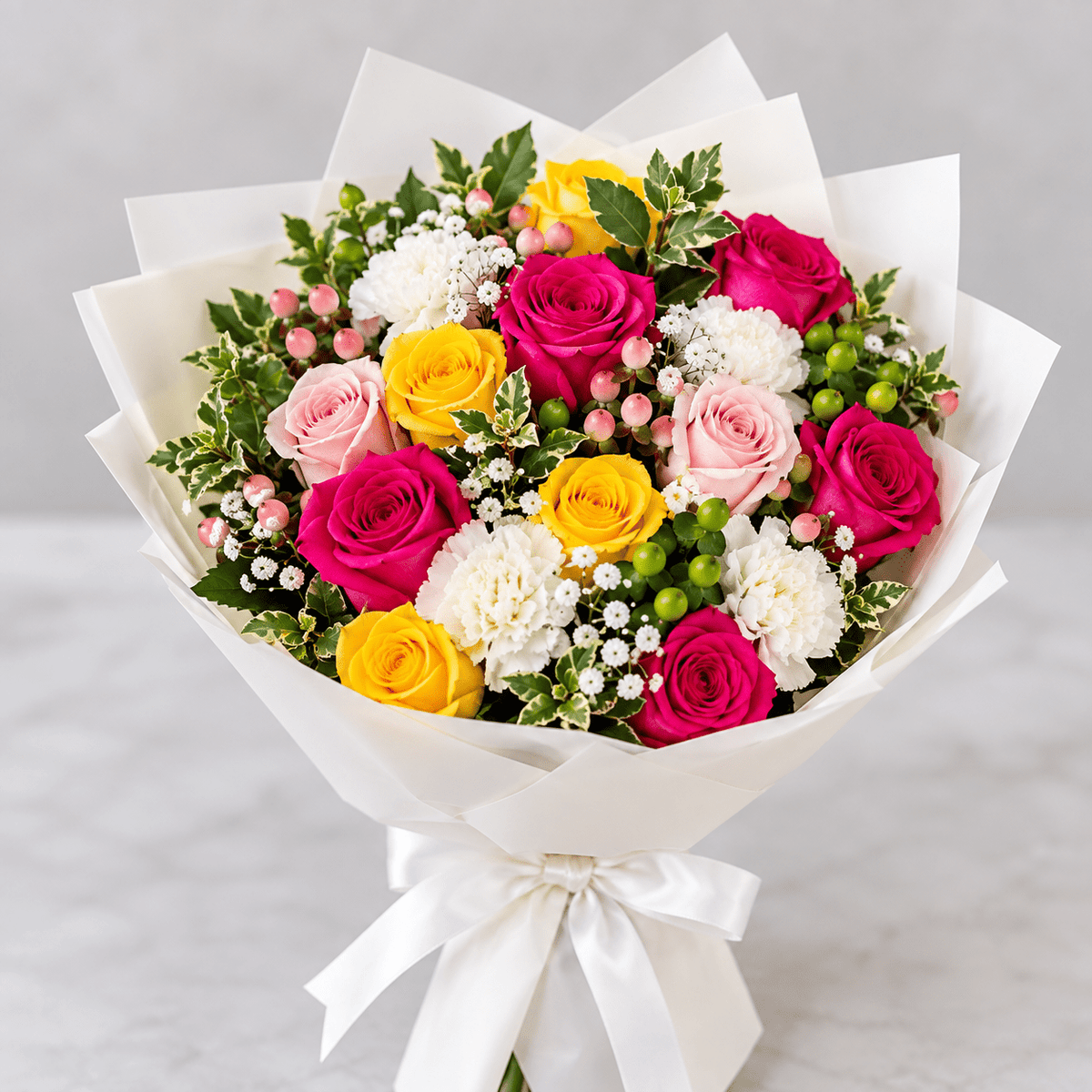 Colorful Mixed Rose Bouquet-italianflowerkw