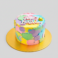 Colorful Buttercream Birthday Celebration Cake-italianflowerkw