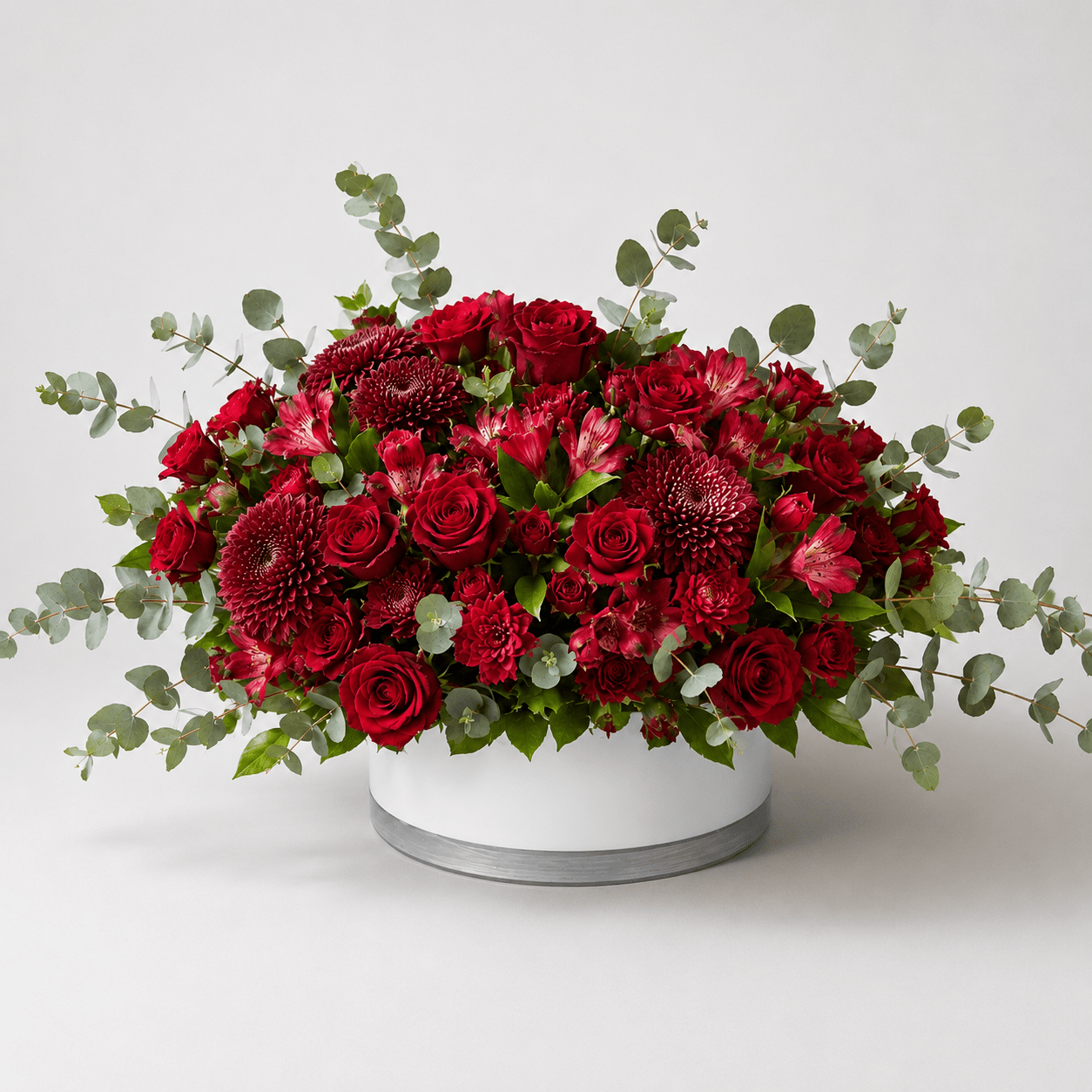Crimson Red Elegance Floral Centerpiece-italianflowerkw