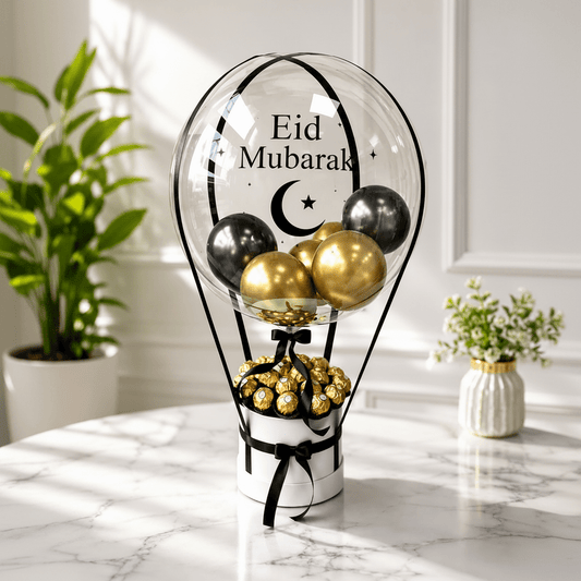 Eid Mubarak Bobo Balloon with Ferrero Rocher - italianflowerkw
